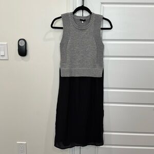 NEW Ella Moss Girls Dress Sweater Vest Multi-layer Gray & Black, size 14